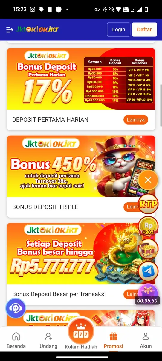 Halaman promosi dan bonus
